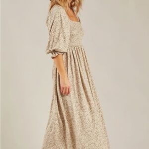 Rylee + Cru Cream Floral Maxi Dress